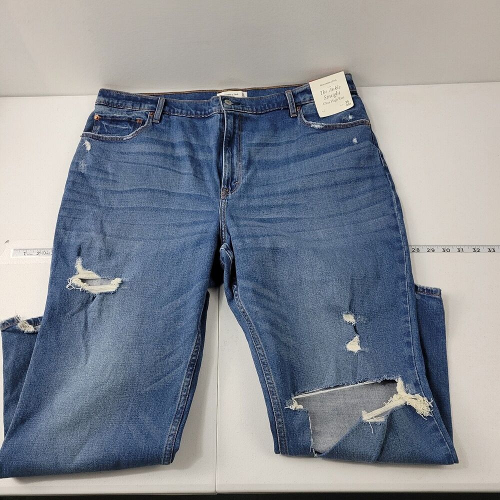 Abercrombie & Fitch the ankle straight ultra high rise 35/ 20R womens jeans 3620